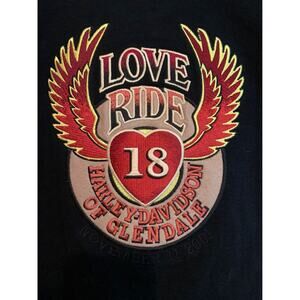 Love Ride Black Denim Jacket XXL Vintage 2001